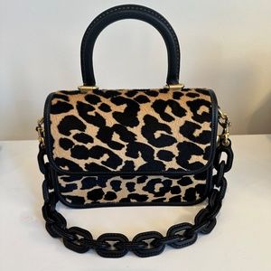 Coach Rogue Haircalf Top Handle Leopard Shoulder/Crossbody Bag